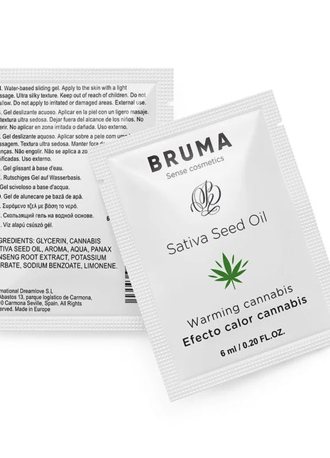 BRUMA - SATIVA-SAMENÖL-GLEITGEL MIT WÄRMENDEM CANNABISGESCHMACK 6 ml - Gleitgel mit Geschmack und Wärmeeffekt