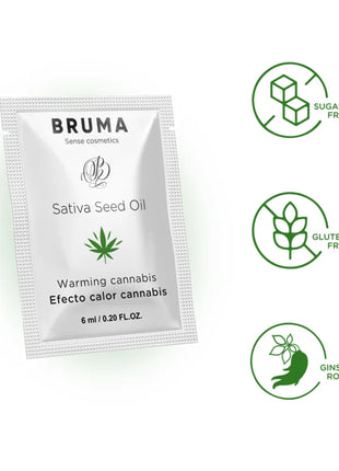 BRUMA - SATIVA-SAMENÖL-GLEITGEL MIT WÄRMENDEM CANNABISGESCHMACK 6 ml - Gleitgel mit Geschmack und Wärmeeffekt