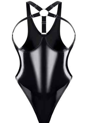 brustfreier Lack Body TDTanja001 von Demoniq Total Domination Collection - S / schwarz - Body