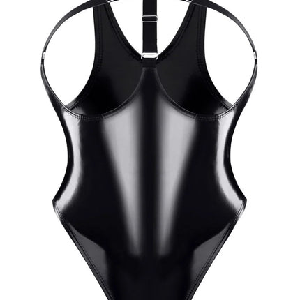 brustfreier Lack Body TDTanja001 von Demoniq Total Domination Collection - S / schwarz - Body