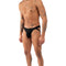 Schwarze sportliche herrenunterwäsche burn 011 double black jock s mit unterstützendem, konturiertem design