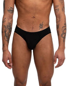 Schwarze burn 019 slip s herrenunterhose mit glattem, figurbetontem design aus stretchmaterial