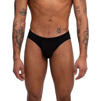 Schwarze burn 019 slip s herrenunterhose mit glattem, figurbetontem design aus stretchmaterial