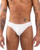 Weiße burn 021 slip s herrenunterhose mit glattem, figurbetontem design und bequemen material