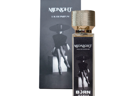 Burn midnight damendüfte 20 ml in klarem rechteckigem glas mit strukturiertem goldverschluss und schwarzem etikett