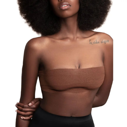 BYE-BRA - BODY CINTA 5 M X 6.5 CM + 3 PARES DE PEZONERAS MARRON - BH Accessories