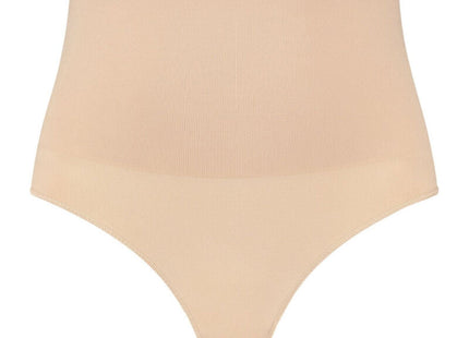 Beige nahtlose hoch taillierte shapewear panties mit rippenstruktur von bye-bra in größe s