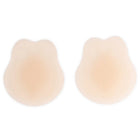 Una pareja de copas de silicona beige rabbit silicone talla xl que se adapta con acabado suave y borde redondeado