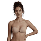 Beige bye-bra sujetador miracle bra copa a adhesivo de alta con silicona mate súper y cierre central