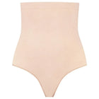 Beige bodycon bodysuit de talle alto sin costuras con tejido de tacto suave y tira de silicona para mayor ajuste