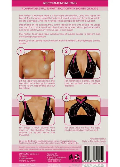BYE-BRA - VERBESSERUNGSBAND + KOSTENLOSE NIPPELABDECKUNGEN CUP A-F - BH Accessories