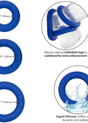 CALEXOTICS - ADMIRAL COCK RING SET BLAU - Penisring ohne Vibration