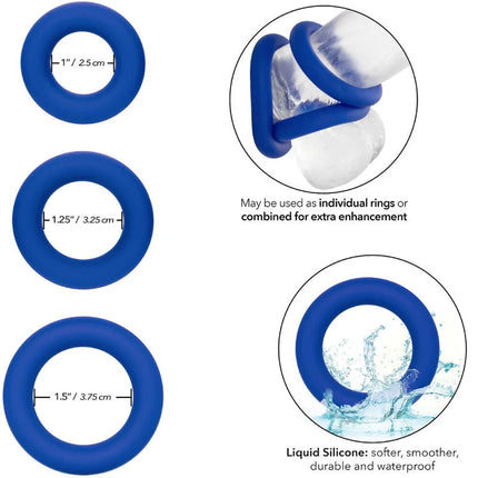 CALEXOTICS - ADMIRAL COCK RING SET BLAU - Penisring ohne Vibration