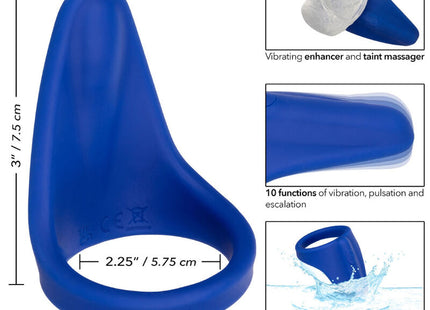 Blauer silikon-vibrator und taint massager mit glattem, wasserdichtem design von calexotics admiral dammmassager