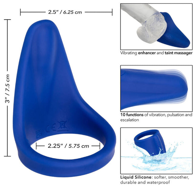 Blauer silikon-vibrator und taint massager mit glattem, wasserdichtem design von calexotics admiral dammmassager