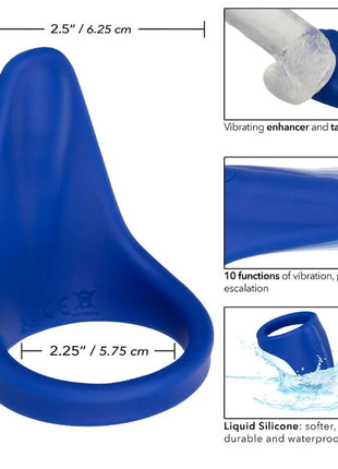 Blauer silikon-vibrator und taint massager mit glattem, wasserdichtem design von calexotics admiral dammmassager
