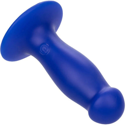 Blauer silikon analplug mit ausladender basis und ergonomischem griff calexotics admiral first mate vibrator