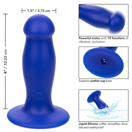 Blauer silikon-vibrator mit saugnapfbasis und einschaltknopf caLEXOTICS admiral first mate anal plug vibrator