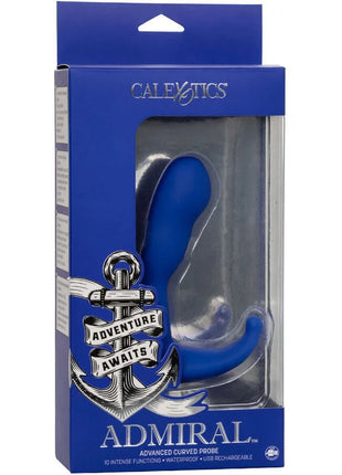 Blauer silikon admiral gebogener analstimulator und vibrator in originalverpackung von calexotics