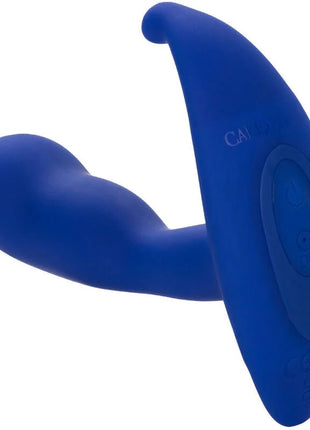 Blauer silikon analplug mit gebogenem griff und steuerungsknopf von calexotics admiral gebogener analstimulator und vibrator