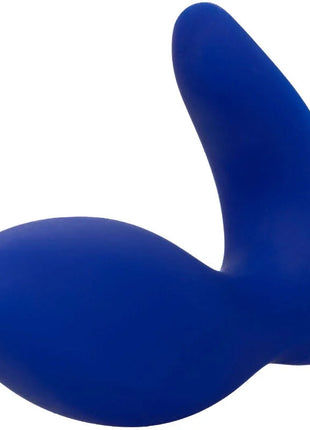 Blauer silikon analplug mit ergonomischem bogen von calexotics für prostata-stimulation und vibration