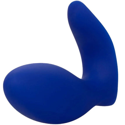 Blauer silikon analplug mit ergonomischem bogen von calexotics für prostata-stimulation und vibration