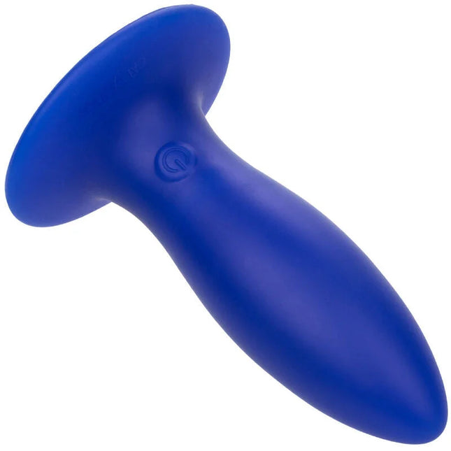 Blauer silikon analplug mit abgerundetem, ausgeprägtem kopf und glattem, konischem körper von calexotics admiral torpedo vibrator
