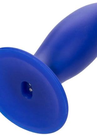 CalExotics Admiral Torpedo anal plug vibrator in solid blue silicone with smooth rounded design and flared base