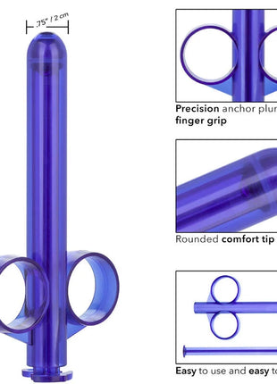 Purple transparente kunststoff präzisionsanker-plunger mit fingergriff und abgerundetem komforttip in calexotics gleitmitteltube