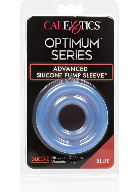 Blaue silikon-pumpenhülse aus der optimum serie von calextics für verbesserte anwendung und komfort