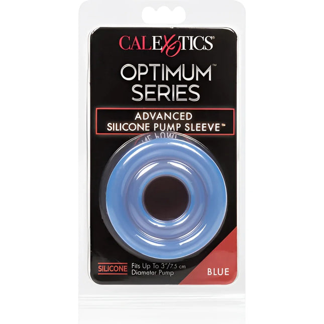 Blaue silikon-pumpenhülse aus der optimum serie von calextics für verbesserte anwendung und komfort