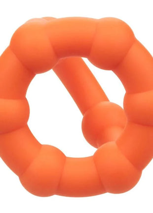 Helles oranges silikon-beißring mit strukturierter segmentierung von calexotics alpha all star ring orange