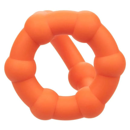 Helles oranges silikon-beißring mit strukturierter segmentierung von calexotics alpha all star ring orange