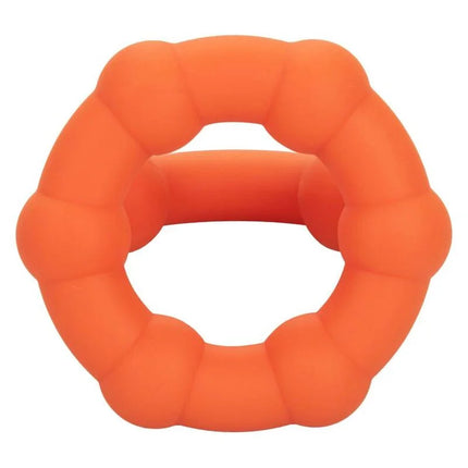 CaleXotics alpha all star ring orange heller oranger silikon-beißring mit segmentierter, strukturierter oberfläche