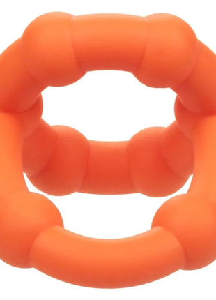 Bright orange silikon beißring mit segmentiertem perlen-design von calexotics alpha all star ring für babys