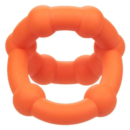 Bright orange silikon beißring mit segmentiertem perlen-design von calexotics alpha all star ring für babys