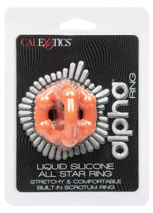 Orange silikon all star ring mit silbernen stacheln außen alpha ring von calexotics