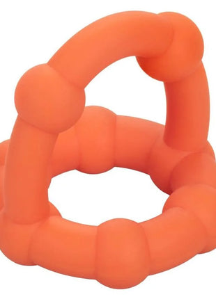 Orange silikon beissring mit segmentiertem perlenähnlichem design calexotics alpha all star ring orange