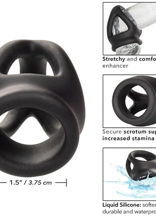 CALEXOTICS - ALPHA DUAL CAGE RING SCHWARZ - Penisring ohne Vibration