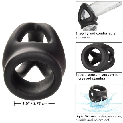 CALEXOTICS - ALPHA DUAL CAGE RING SCHWARZ - Penisring ohne Vibration