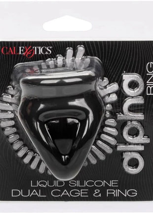 CALEXOTICS - ALPHA DUAL CAGE RING SCHWARZ - Penisring ohne Vibration