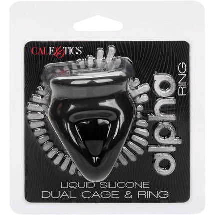 CALEXOTICS - ALPHA DUAL CAGE RING SCHWARZ - Penisring ohne Vibration