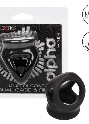 CALEXOTICS - ALPHA DUAL CAGE RING SCHWARZ - Penisring ohne Vibration