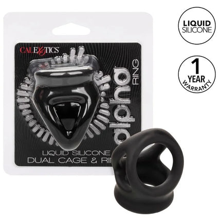 CALEXOTICS - ALPHA DUAL CAGE RING SCHWARZ - Penisring ohne Vibration