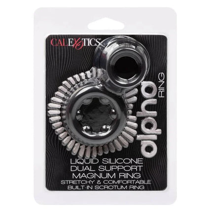 CALEXOTICS - ALPHA DUAL MAGNUM RING SCHWARZ - Penisring ohne Vibration