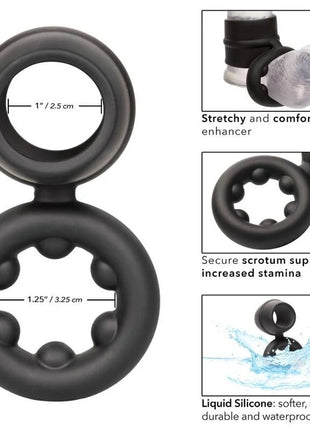 CALEXOTICS - ALPHA DUAL MAGNUM RING SCHWARZ - Penisring ohne Vibration