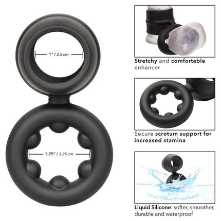 CALEXOTICS - ALPHA DUAL MAGNUM RING SCHWARZ - Penisring ohne Vibration