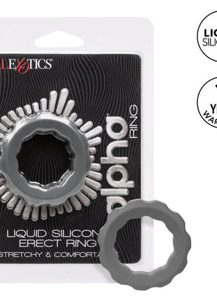 Gray alpha erect ring aus silikon mit texturierter stacheliger außenkante und glattem innenring von calexotics