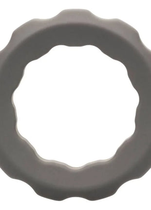 Graue silikonring mit scallop-ädern und blütenblatt-design von calexotics alpha erect ring grau