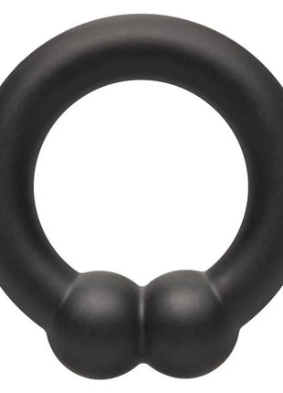 Schwarzer silikonring mit zwei runden kugeln unten calexotics alpha muscle ring schwarz